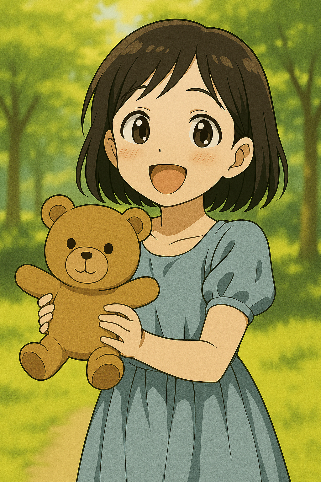ぬいぐるみを持った少女